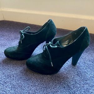 Audrey Brooke Suede Lace-Up Booties